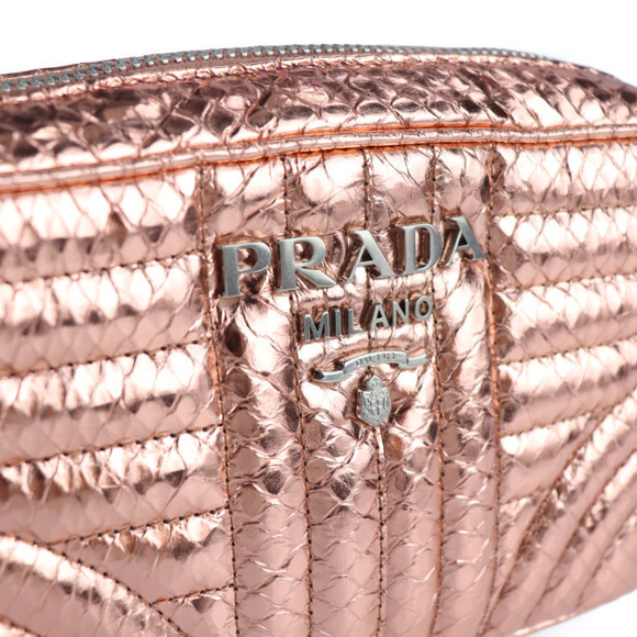 Prada Impunture Python Chain Shoulder Bag Pink - Picture 9 of 9